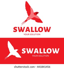 Vector logo swallow. Red style