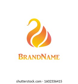 vector logo with a swan for decoration and design