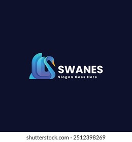 Vector Logo Swan Gradient Colorful Style
