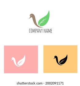 Vector logo swan green leaf