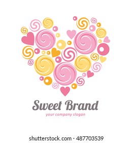 Vector logo for sweets, candy shop, boutique, store