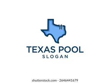 Vector Logo Swimming Pool With Texas Map