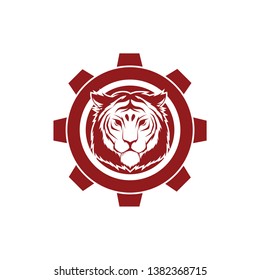 Vector logo, symbol, badge, icon design template with tiger theme