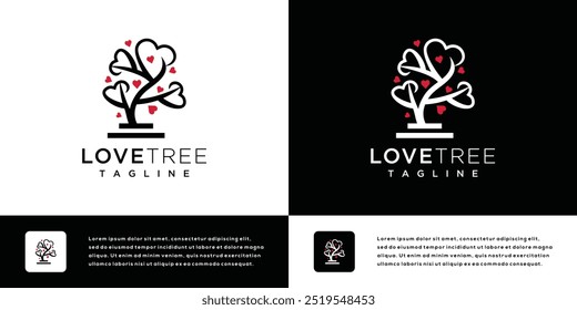 Vector logo symbol ecology love tree . Icon logo inspiration love tree	