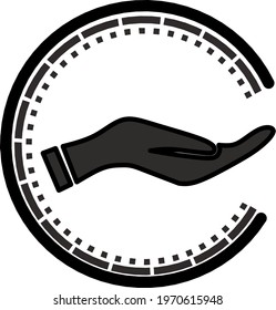 vector logo symbol for hand with gesture accept.