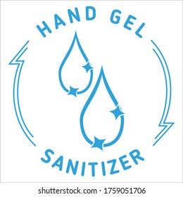 vector logo or symbol for the hand sanitizing liquid gel product label
