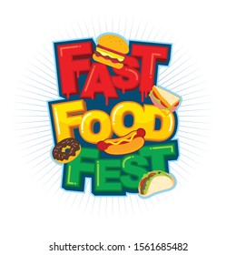 Vector logo, symbol, icon template design for Fast Food Festival