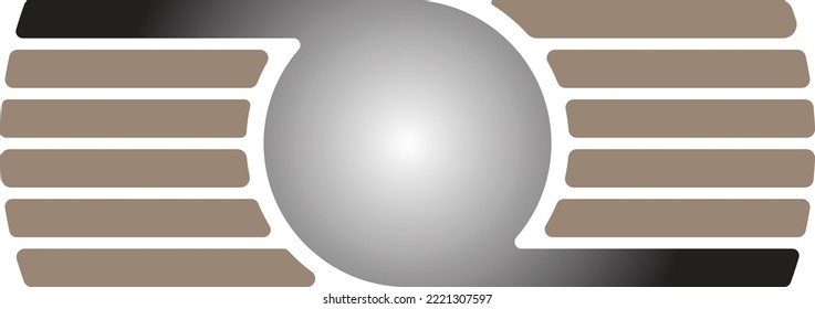 Símbolo del logotipo del vector icono de la rueda y el ala
