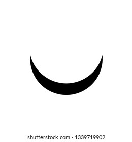 Vector. Logo, symbol of the moon. Icon Illustration of black phase moon on a white background. Graphic image. Stylization. Ancient geometry. Mystical sense