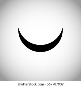 Vector. Logo, symbol of the moon. Icon Illustration of black phase moon on a white background. Graphic image. Stylization