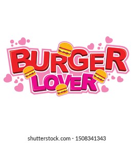 Vector logo, symbol template design with burger lover theme