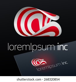 Vector logo with target on dark Background.