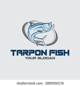 vector logo tarpon jumping out of water