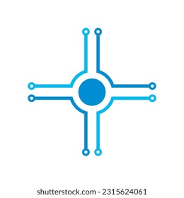Diseño de ilustración de la tecnología de logotipos vectores 
