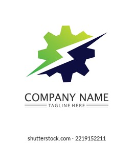 vector logo technology Digital tech vector business logo template concept illustration. Gear electronic factory sign. Cog wheel technology symbol SEO emblem Design element