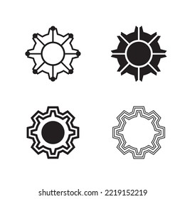 vector logo technology Digital tech vector business logo template concept illustration. Gear electronic factory sign. Cog wheel technology symbol SEO emblem Design element