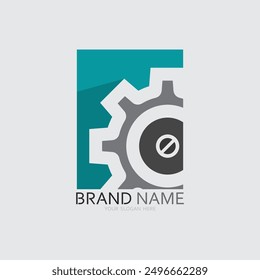 vector logo technology Digital tech vector business logo template concept illustration. Gear electronic factory sign. Cog wheel technology symbol SEO emblem Design element