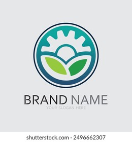 vector logo technology Digital tech vector business logo template concept illustration. Gear electronic factory sign. Cog wheel technology symbol SEO emblem Design element
