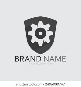 vector logo technology Digital tech vector business logo template concept illustration. Gear electronic factory sign. Cog wheel technology symbol SEO emblem Design element
