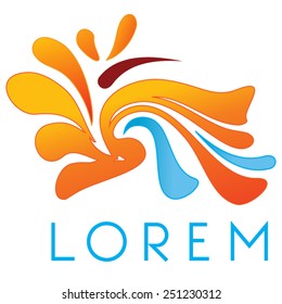 Vector logo template, abstract logo, abstract art logotype, art nuvo style logotype, stylized phoenix