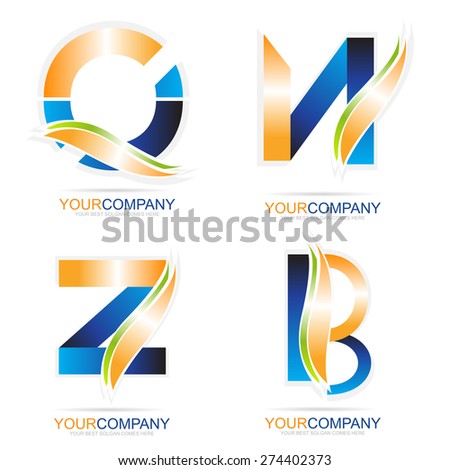 Vector logo template of alphabet letters icons
