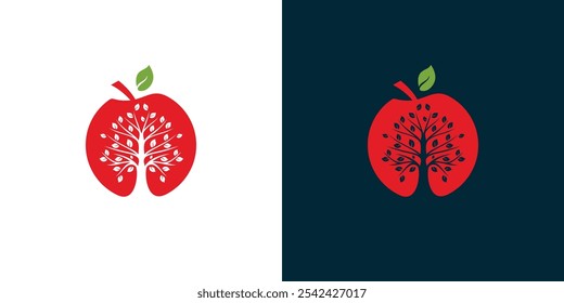 Vector Logo Template of apple tree 