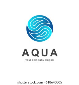 Vector logo template. Aqua. Clean water, Spa
