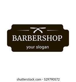 Vector logo template for Barber shop. The blade in black color.