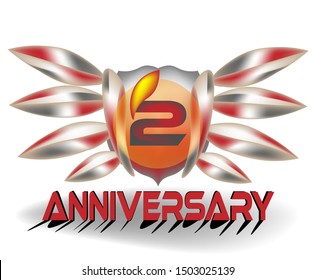
Vector logo template in a beautiful eagle-winged shield for the Anniversary