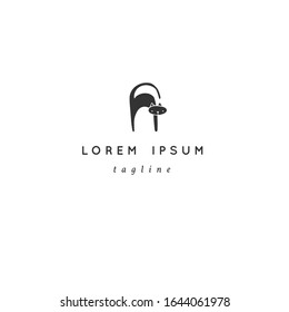 Vector logo template with a black cat. Magic and fairy tales symbol. For magic performances, magicians and illusionists. For business identity and branding. For souvenir shops.