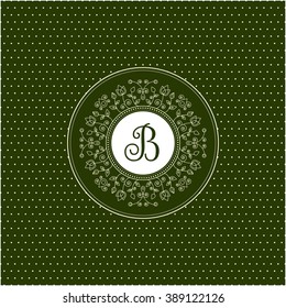 Vector logo template for boutique, fashion, cafe, restaurant, shop, hotel, garden center. Monogram with floral ornament for SPA, yoga studio, beauty salon. Identity design with calligraphic letters.  