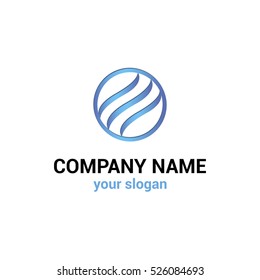 Vector logo template for business company. Abstract wave logo.