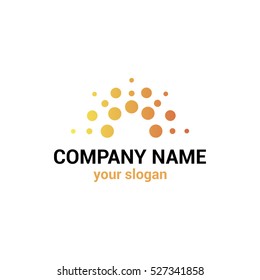 Vector Logo Template For Business Company. Illustration Of  The Rising Sun.