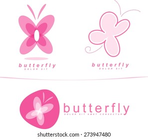 Vector logo template of a butterfly icon for spa and beauty