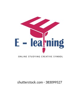 Vector Logo Template. It Can Be Used For Learning Center, Educational Institution, Online Course, Corporate Education And Training