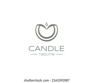 Vector logo template with candle. 