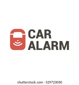 Vector logo template for car alarms. Illustration of the lock.