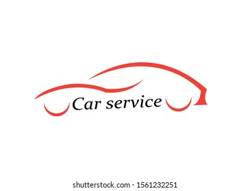vector logo template car service. car wash or auto sales.cars silhouette