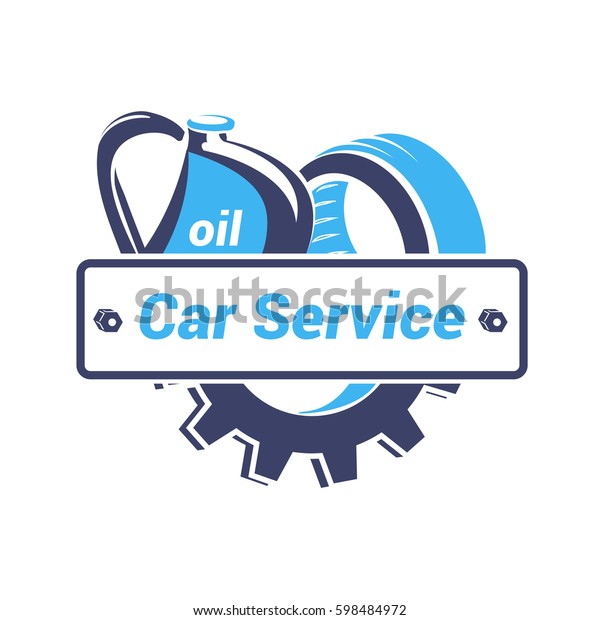 Vector logo\
template for car service, vehicle maintenance station. Car repair\
icon. Illustration of  auto parts in blue color. Creative idea for\
auto repair logotype.\
EPS10.