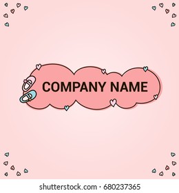 Vector logo template for children's shoe store or shop. Illustration of children's boots. Can be used as print on T-shirt, wrapping paper, web. EPS10.