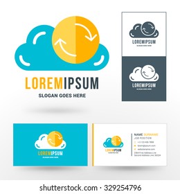 Vector Logo Template. Cloud Icon with Update Symbol. Logo for Cloud Storage Service