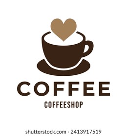 Vector logo template. Coffee love