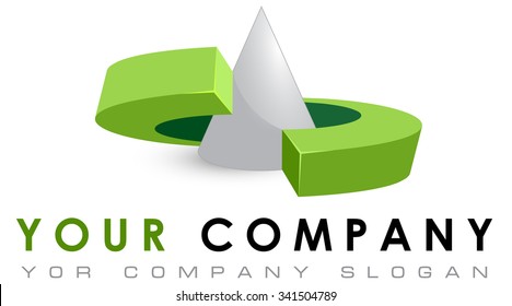 Vector logo template, IT company logo, robotics and science logotype, abstract logo