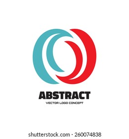 Vector logo template concept illustration. Two colored abstract design element.