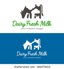 Vector Logo Template Dairy Fresh Milk Stock Vector (Royalty Free ...