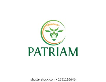 Vector logo Template design for agriculture, agronomy, wheat farm, rural country farming field, natural harvest