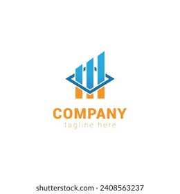 vector logo template design financial company chart.