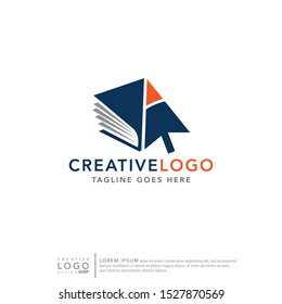 Vector logo template for Digital publishers, printing companies, libraries, encyclopedia, digital book store.