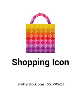 Vector logo template for e-commerce. Shopping icon. Modern and style bag pictogram. Beautiful gradient. EPS10.