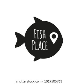Vector logo template for fish restaurant. Can be used for sea food cafe. EPS 10. Design element for fish-menu, banners.